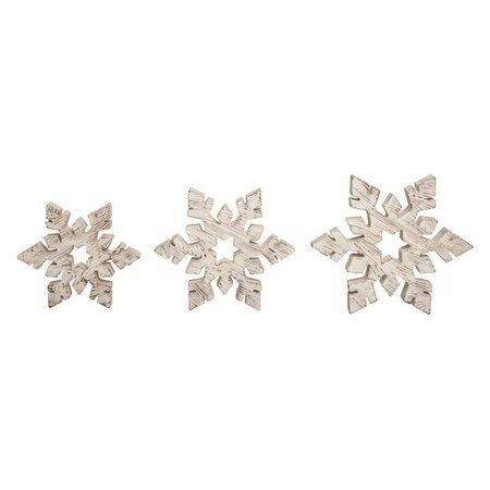 TRANSPAC IMPORTS RUSTIC SNOWFLAKE WHT, 3PK TC01089